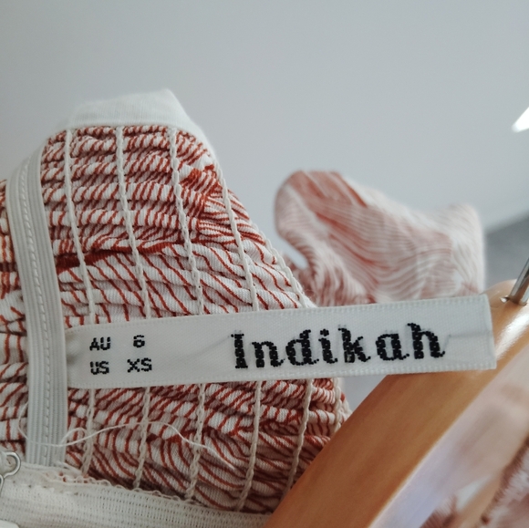 Indikah Ruffled Midi Dress in Peach Tones - Picture 5 of 7